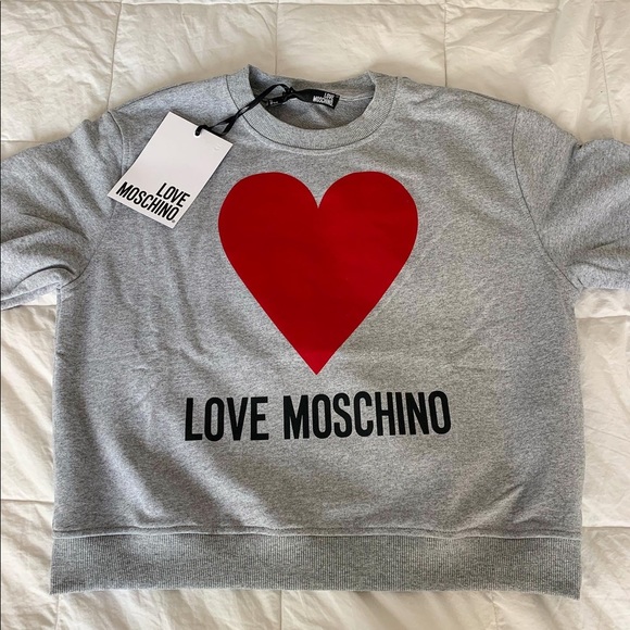 love moschino grey sweatshirt